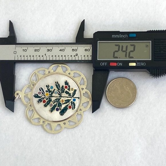 VTG LUNT Sterling Silver 925 Merry Christmas Tree Pendant Ornament Engraved 1979 - Picture 15 of 16